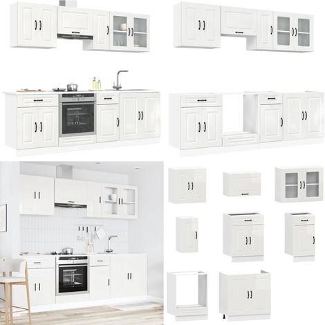 vidaXL 8-tlg. Küchenschrank-Set Kalmar Hochglanz-Weiß Holzwerkstoff (1/5)