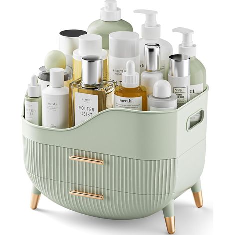 Makeup with Drawers, Storage Care Hall, Box Handle Vitrine Cosmetique for Commode/Plan Toilet/Storage on the plan of work of the bathroom (Green Menthe) (1/5)