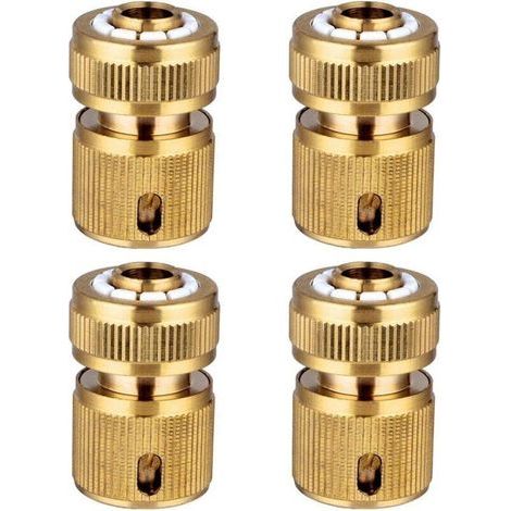 Kit de 4 Raccords Rapides en Laiton pour Tuyaux d’Arrosage – Connexion 1/2 Pouces – Compatible avec Tous Systèmes d’Arrosage (1/3)