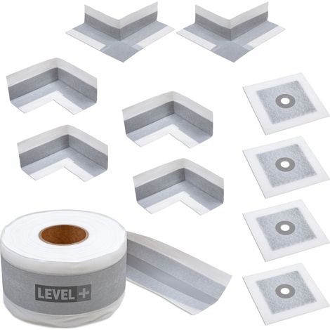LEVEL+ Bandset Dusche Balkon Dichtband Dichtbahn Duschelement Ecken Profi SET EZ5 (1/5)