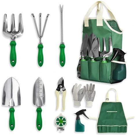 11-teiliges Gartengeräte-Set + Tasche