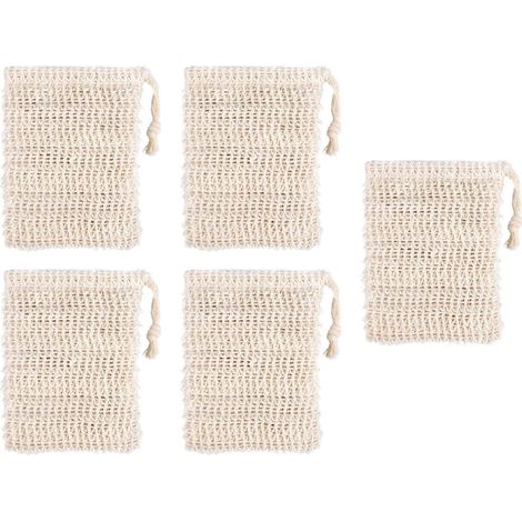 Mesh Bag for Storing Exfoliating Soap 5 Units Light Yellow