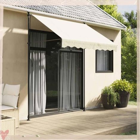 368746 Auvent rétractable crème 250x150 m tissu et acier (1/5)