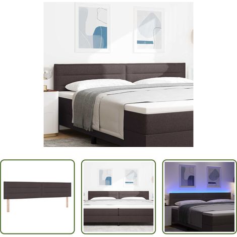 vidaXL Cabecero LED con tiras LED Manual Marrón Oscuro 200 cm tela (1/5)