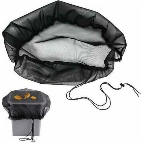 Filet pour Citerne de Pluie Filet de Protection pour Tonneau de Pluie Réglable Filet de Protection Anti-Moustique pour Extérieur Jardin Seaux Feuilles, (1/4)
