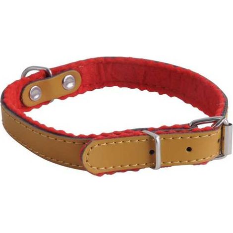 Collier pour chien en cuir doublé, 16 mm, longueur 37 cm, Ilcampo 07660