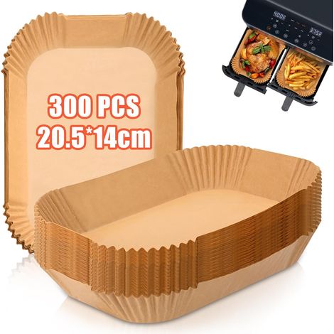 300 Papier Cuisson,20,5x14cm Rectangulaire,Friteuse Sans Huile,Ninja Dual Zone,Cosori 8,5L