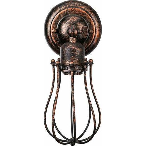 Applique murale salon et entrée Applique Murale Industrielle Métal Fer E27 Luminaire Vintage Retro pour Maison de Champagne Café Loft,Rouille retro (1/4)