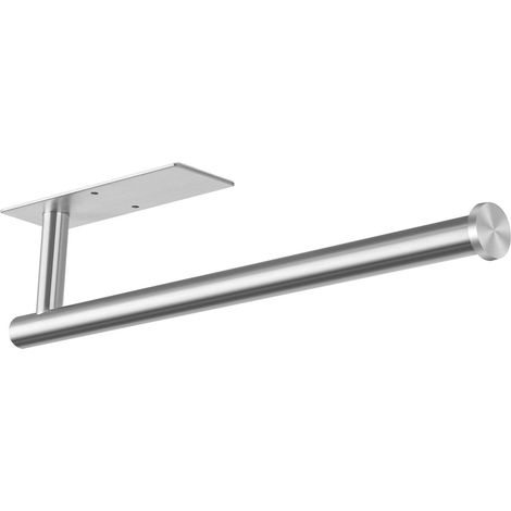 Porte-essuie-tout en acier inoxydable, porte-papier toilette, sans perçage, convient pour la cuisine et la salle de bain – Argenté