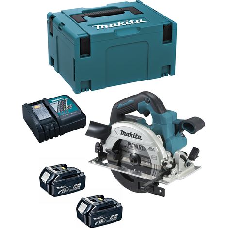 Sega circolare 18 V Li-Ion 5 Ah Batteria 18 V LXT Ø 165 mm MAKITA - 2 batterie, caricabatterie, valigetta - DHS660RTJ
