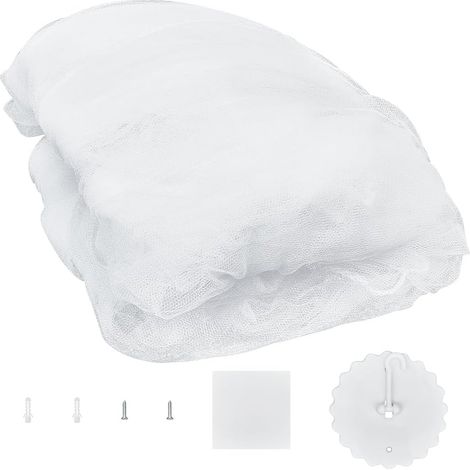Moustiquaire Baldaquin de Lit, Grande Moustiquaire Blanche Suspendue au Plafond Dôme Moustiquaires avec Accessoires d'Installation pour Lit Simple Taille Unique Intérieur Extérieur et Voyage (1/5)