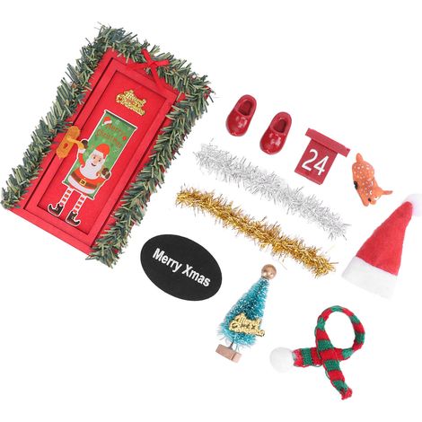Puppenhaus-Weihnachtsdekorationsset zum Selbermachen, Weihnachtsszene, Modellspielzeug für Puppenhäuser im Maßstab 1:12 und 1:6 (1/5)