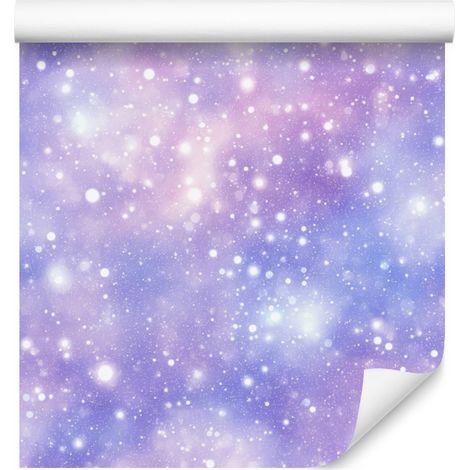 Carta da parati acquerello galassia lavanda, blu e bianca 50x1000 cm (1/5)