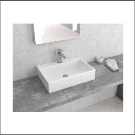 Lavandino da appoggio rettangolare in ceramica bianca  Litos-250 kamalu (1/2)