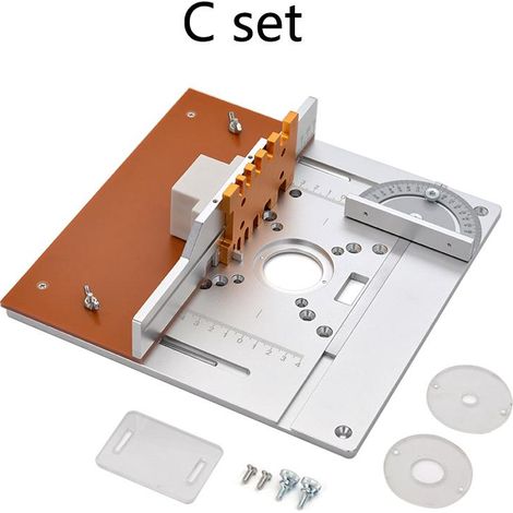 plaque de base pour établi de défonceuse 245 mm x 240 mmÉtabli pour défonceuse électrique à bois, plaque de base avec rail de guidage pour guide d'onglet, scie circulaire. (1/5)