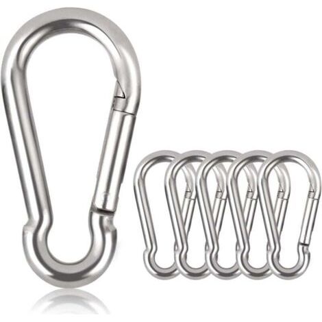 BUNTHAUS PA Mousqueton Inoxydable 304 M6 20 Pièces Capacité 120 kg Crochet Fixation Lourde 60mm (1/4)