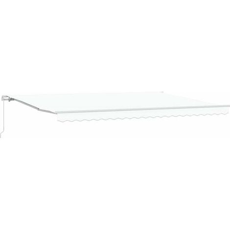 Store banne rétractable blanc, 500 x 350 cm, en polyester et aluminium. (1/5)