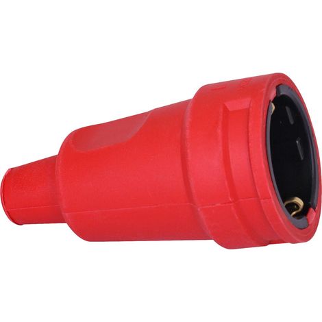 KOPP Schutzkontakt-Kupplung 180412000, groß, Vollgummi, Knickschutz, rot