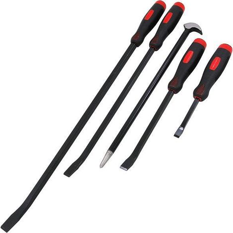 5pc Pry Bar Crow Bar Levers Wrecking Roller Bar High Grade 8"" 12"" 18"" 24"" CT1798