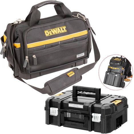 Dewalt Tstak Bottom Heavy Duty Open Mouth Soft Tool Bag 18"" + Tstak 2 Case (1/4)
