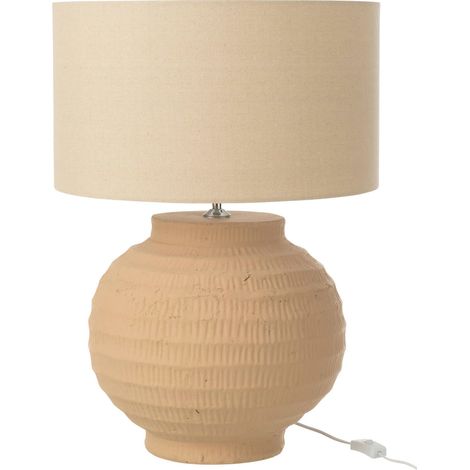 Lampe en poterie beige esprit terracotta ambiance chaleureuse - Beige terracotta naturel (1/3)