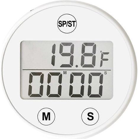 Eisbadthermometer mit Timer, automatisches Eisbadwasserthermometer – Weiß