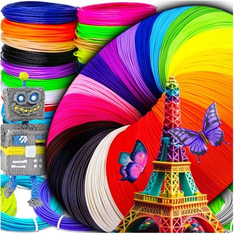 Recambio de filamento PLA para bolígrafo de impresora 3D, 20 colores, 5 x 20, 100 m.