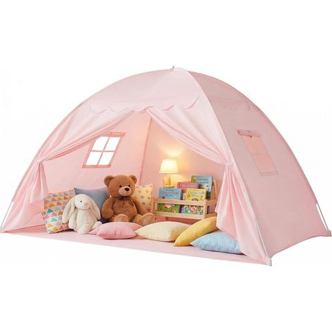 Tente Lit Enfant Grand Intérieur Avec Sol Rose Garçon Fille Cabane Pliante Lit Simple Mezzanine (1/5)