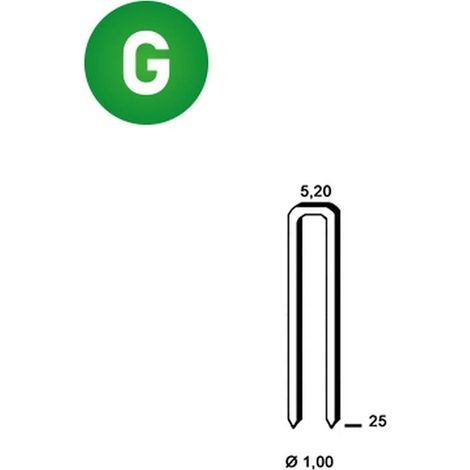 6 000 Agrafes Em-25 - Galvanisées Résinées - 5.2x25x1 mm - D-Work