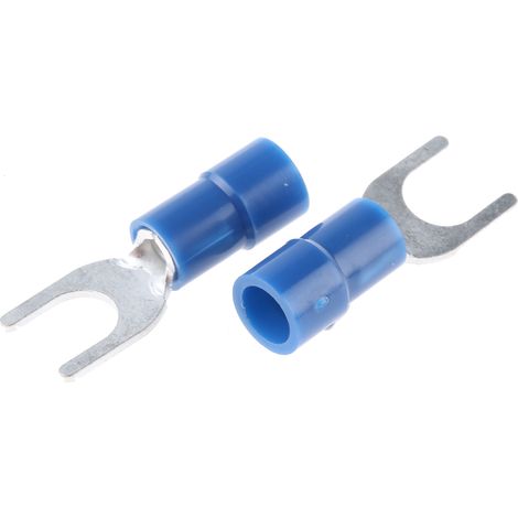Cosse à fourche à sertir RS PRO Isolé, Bleu 14AWG 2.5mm² 16AWG 1.5mm²