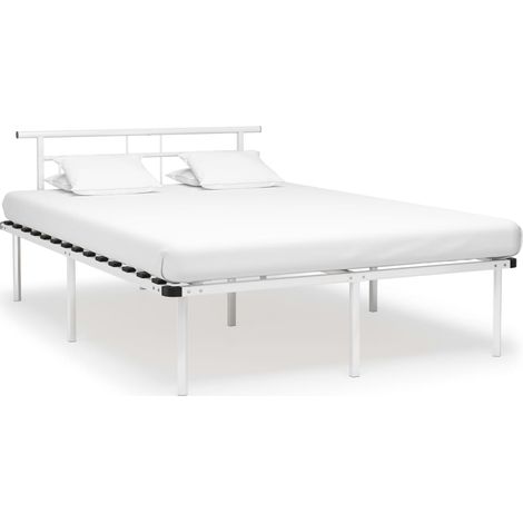 Bettgestell Weiß Metall 140x200 cm