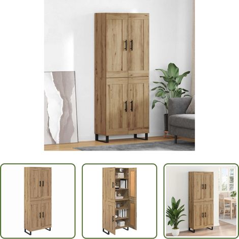 Buffet en bois - Haut Armoire Chêne artisanal 69,5 x 34 x 180 cm (1/5)