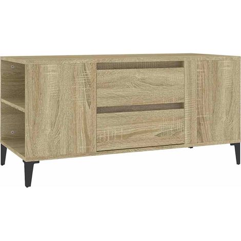 Meuble TV, Étagère TV, Meuble de Salon, Moderne Chêne sonoma 102x44,5x50 cm Bois d'ingénierie OIB9050E (1/5)