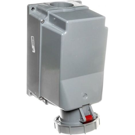 Feste Steckdose 125 A 5-polig 400 V rot IP67 mit Kabelverschraubung 145-6p