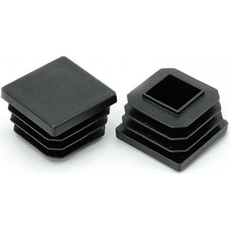 20 pezzi Tappi per gambe di sedie, tappi per tubi quadrati, tappi per pali quadrati in plastica per gambe di mobili, trampolini, armadi, mensole, sedie, 25 x 25 mm