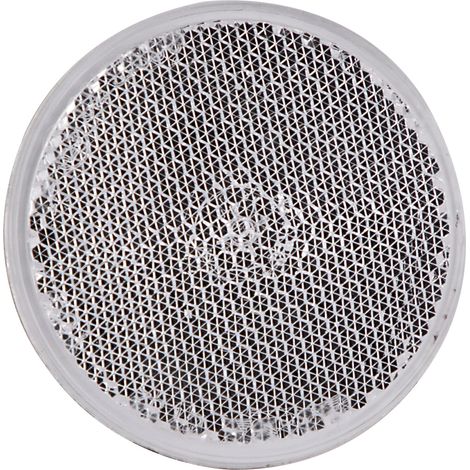 Rückstrahler Ø 60,5 mm Katzenauge Reflektor rund weiß selbstklebend (1/2)