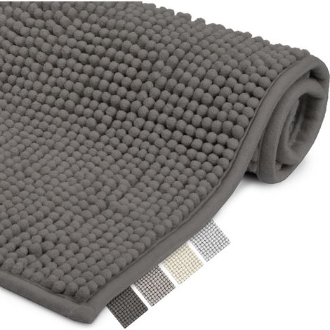 1 Tapis de bain,chenille,antidérapant,absorbant,50x80 cm,salle de bain