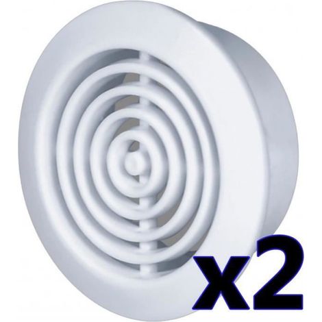 Grille De Ventilation - Diamètre Trou 45 mm - Pour Porte Meuble Boiserie - Blanc - Lot De 2 (1/2)