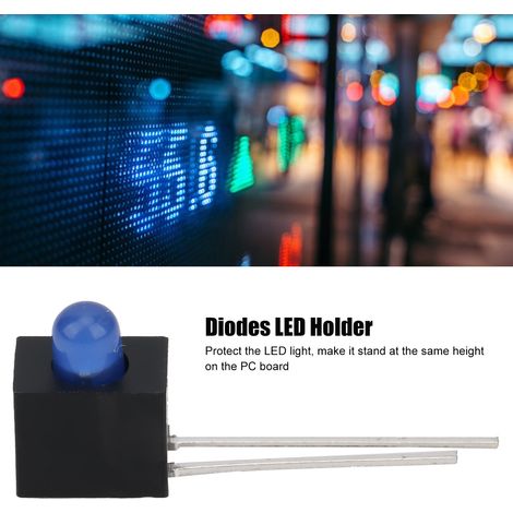 100 supports LED, abat-jour de 3 mm, coude à 90°, composants de contrôle industriel léger, bleu