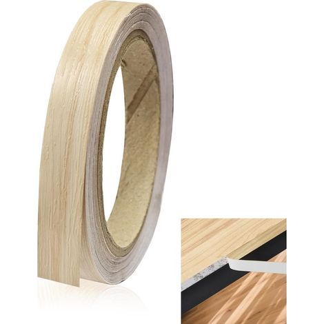 Ruban de placage de chêne autocollant de 10 m pour bandes de bois et restauration de plans de travail Ruban de réparation à grain de bois pour bricolage pour la décoration de meubles (1/5)