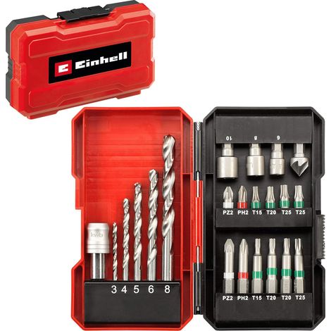 Einhell KWB 22 Piece HSS Drill Screwdriver Bit Set PZ2 PH2 T20 Nut Driver + Case (1/5)
