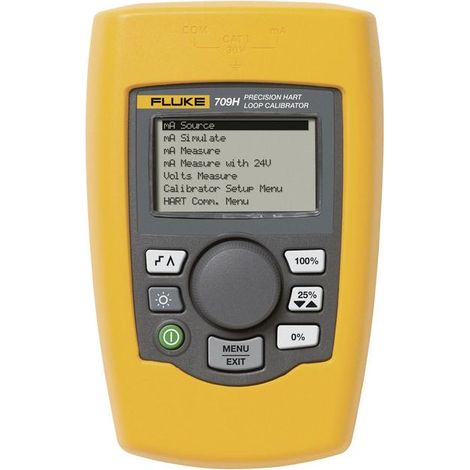 Fluke 709 calibrador de corriente amarillo preciso y compacto
