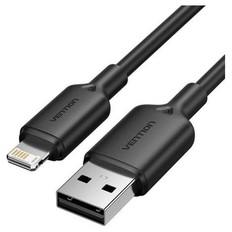 Cable USB 2.0 Lightning Vention LAMBH/ USB Macho - Lightning Macho/ 480Mbps/ 2m/ Negro