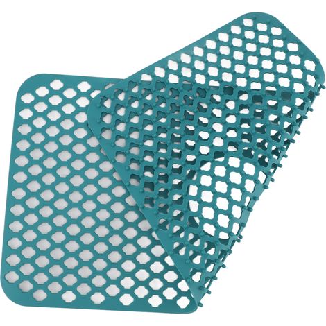 Tapis d'évier de cuisine isolé et creux, antidérapant, multifonctionnel, grande taille, en silicone vert (1/5)