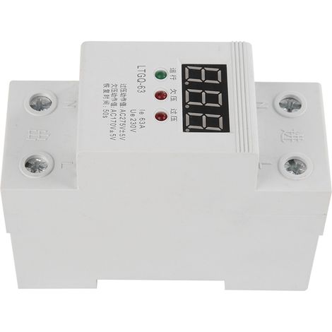 Relais de tension numérique 2P 63A 230V AC avec reconnexion automatique, protection contre les sous-tensions et surtensions (1/4)