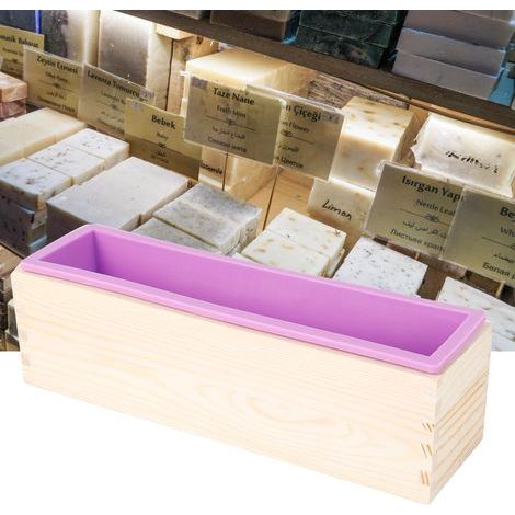 Moule à savon rectangulaire en silicone 900 ml, outil DIY pour la cuisson de gâteaux, glaçages et chocolats (violet) (1/5)