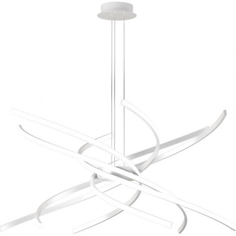Sospensione Moderna Tornado Alluminio Bianco Led 69W D.80Cm Luce Naturale (1/5)