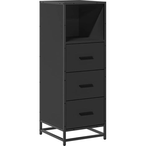 Maison Exclusive - Armadietto da Bagno Nero 35x37,5x100 cm in Legno Multistrato