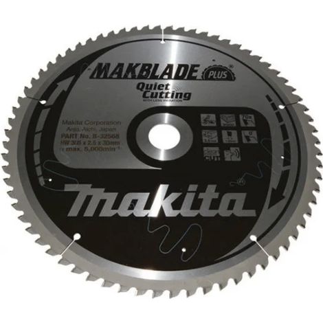 Makita B-32568 Makblade Plus Lama TCT silenziata per troncatrici 305x30 per legno