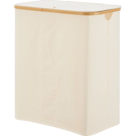 Cesto para la ropa sucia 69 x 57 x 37 cm beige 030008010